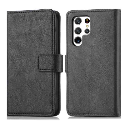 IMOSHION Coque pour Samsung Galaxy S22 Ultra Similicuir Noir