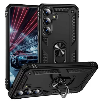 HTDMOBILES Coque pour Samsung Galaxy S25 FE 5G - housse etui rigide anti choc + film ecran - NOIR -