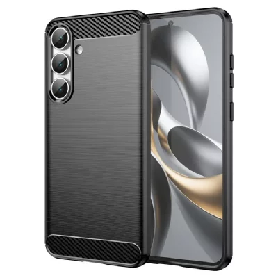 HTDMOBILES Coque pour Samsung Galaxy S25 FE 5G - housse etui silicone gel carbone + film ecran - NOIR