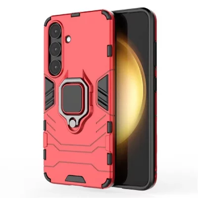HTDMOBILES Coque Pour Samsung Galaxy S25 Plus 5g - Housse Etui Rigide Anti Choc + Film Ecran - Rouge