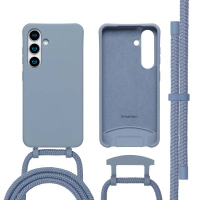 IMOSHION Coque pour Samsung Galaxy S25,Samsung Galaxy S24 en silicone Cendre Blue