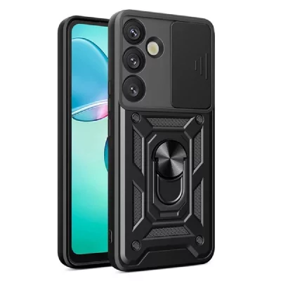 HTDMOBILES Coque pour Samsung Galaxy S26 Plus 5G (S26+) - housse etui rigide anti choc + film ecran - NOIR