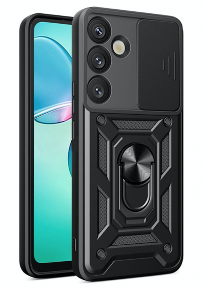HTDMOBILES Coque pour Samsung Galaxy S26 Plus 5G (S26+) - housse etui rigide anti choc + verre trempe - NOIR -