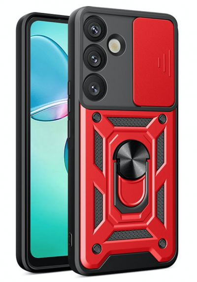 HTDMOBILES Coque Pour Samsung Galaxy S26 Plus 5g (s26+) - Housse Etui Rigide Anti Choc + Verre Trempe - Rouge