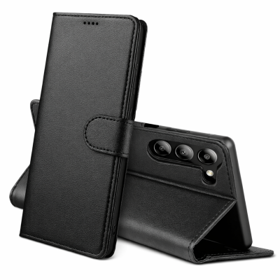 PHONILLICO Coque pour Samsung Galaxy S26 - Portefeuille Noir Rabat Clapet Aimant&eacute; Rangement Cartes