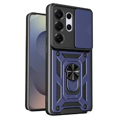 HTDMOBILES Coque pour Samsung Galaxy S26 Ultra 5G - housse etui rigide anti choc + film ecran - BLEU FONCE