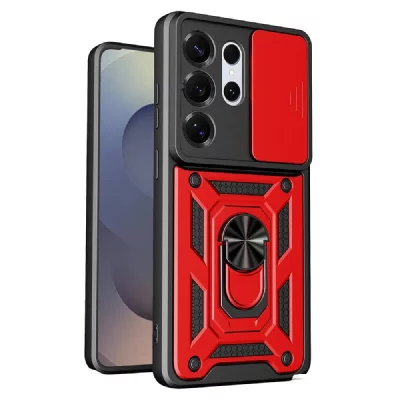 HTDMOBILES Coque pour Samsung Galaxy S26 Ultra 5G - housse etui rigide anti choc + film ecran - ROUGE