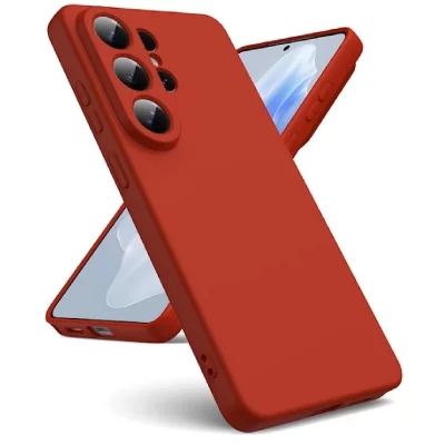 HTDMOBILES Coque pour Samsung Galaxy S26 Ultra 5G - housse etui silicone gel fine + film ecran - ROUGE -