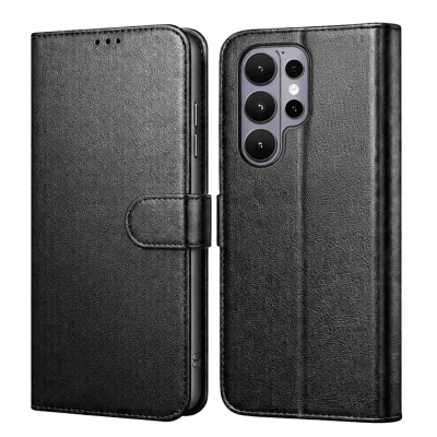 PHONILLICO Coque pour Samsung Galaxy S26 ULTRA - Portefeuille Noir Rabat Clapet Aimant&eacute; Rangement Cartes