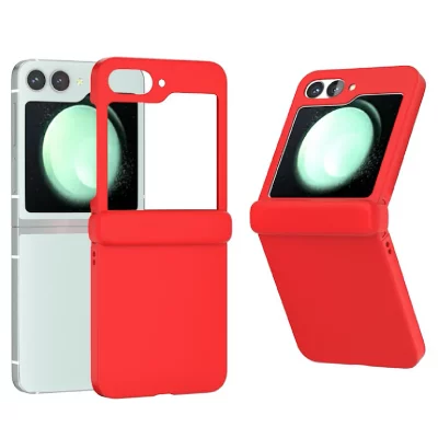 HTDMOBILES Coque Pour Samsung Galaxy Z Flip 7 Fe - Housse Etui Rigide Avant Et Arriere - Rouge