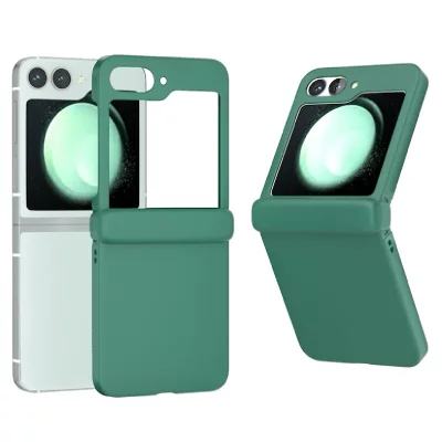 HTDMOBILES Coque pour Samsung Galaxy Z Flip 7 FE - housse etui rigide avant et arriere - VERT FONCE