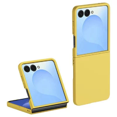 HTDMOBILES Coque pour Samsung Galaxy Z Flip 7 - housse etui rigide avant et arriere - JAUNE
