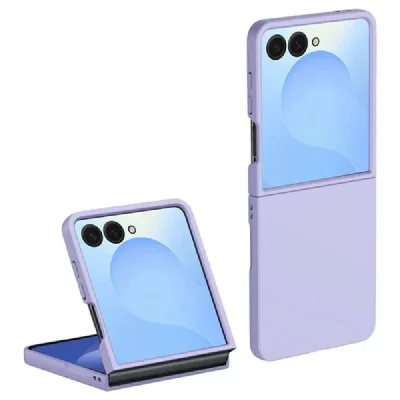 HTDMOBILES Coque pour Samsung Galaxy Z Flip 7 - housse etui rigide avant et arriere - MAUVE