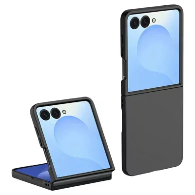 HTDMOBILES Coque pour Samsung Galaxy Z Flip 7 - housse etui rigide avant et arriere - NOIR