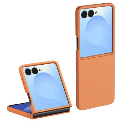 HTDMOBILES Coque pour Samsung Galaxy Z Flip 7 - housse etui rigide avant et arriere - ORANGE -
