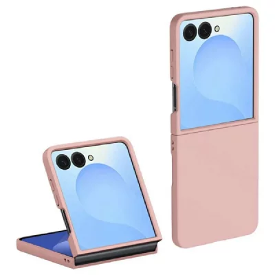 HTDMOBILES Coque pour Samsung Galaxy Z Flip 7 - housse etui rigide avant et arriere - ROSE CLAIR