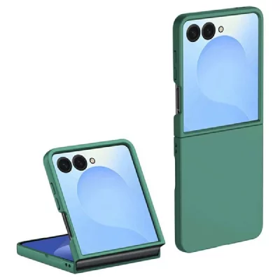 HTDMOBILES Coque pour Samsung Galaxy Z Flip 7 - housse etui rigide avant et arriere - VERT FONCE