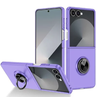 HTDMOBILES Coque pour Samsung Galaxy Z Flip 7 - housse etui rigide bague anti choc magnetique - MAUVE