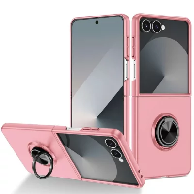 HTDMOBILES Coque pour Samsung Galaxy Z Flip 7 - housse etui rigide bague anti choc magnetique - ROSE