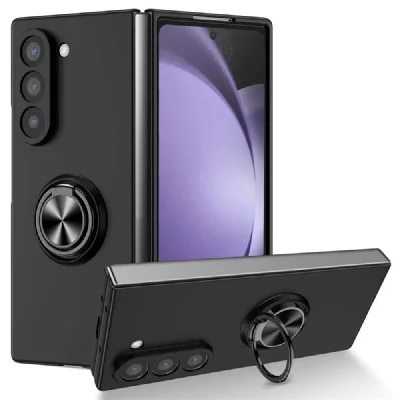 HTDMOBILES Coque Pour Samsung Galaxy Z Fold 7 - Housse Etui Rigide Bague Anti Choc Magnetique - Noir