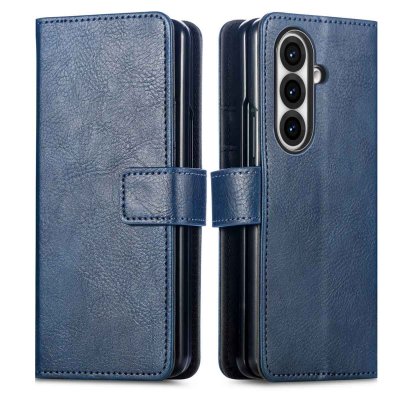 IMOSHION Coque pour Samsung Galaxy Z Fold 7 Similicuir Bleu fonc&eacute;