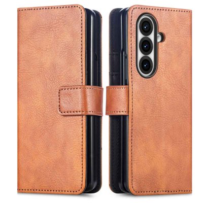 IMOSHION Coque pour Samsung Galaxy Z Fold 7 Similicuir Marron