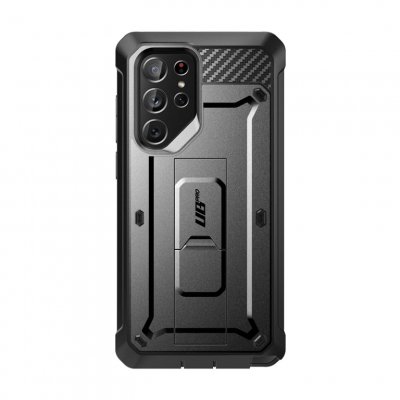 SUPCASE Coque pour Samsung S22 Ultra Antichoc B&eacute;quille Unicorn Beetle Pro noir