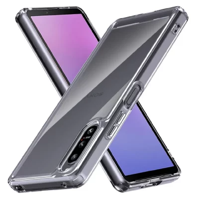 HTDMOBILES Coque Pour Sony Xperia 10 V - Housse Etui Silicone Gel Fine + Film Ecran - Transparent Tpu