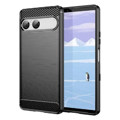 HTDMOBILES Coque Pour Sony Xperia 10 Vii - Housse Etui Silicone Gel Carbone + Film Ecran - Noir