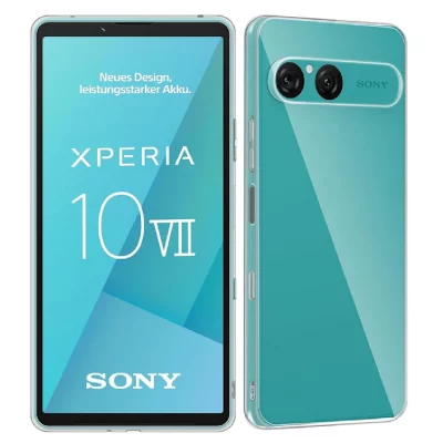 HTDMOBILES Coque pour Sony Xperia 10 VII - housse etui silicone gel fine + film ecran - TRANSPARENT TPU -