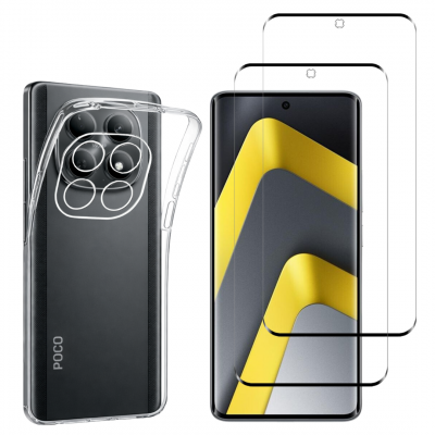 PHONILLICO Coque pour Xiaomi Poco M8 5G et 2 Verres Tremp&eacute; Film Protection Ecran