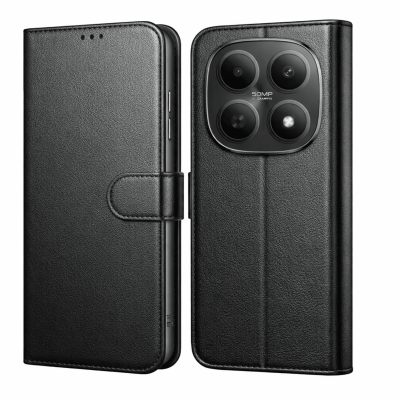 PHONILLICO Coque pour Xiaomi Poco M8 5G - Portefeuille Noir Rabat Clapet Aimant&eacute; Rangement Cartes