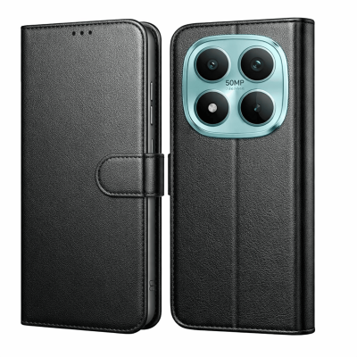 PHONILLICO Coque pour Xiaomi Poco M8 PRO 5G - Portefeuille Noir Rabat Clapet Aimant&eacute; Rangement Cartes