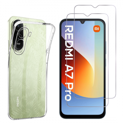 PHONILLICO Coque pour Xiaomi Redmi A7 Pro 4G et 2 Verres Tremp&eacute; Film Protection Ecran