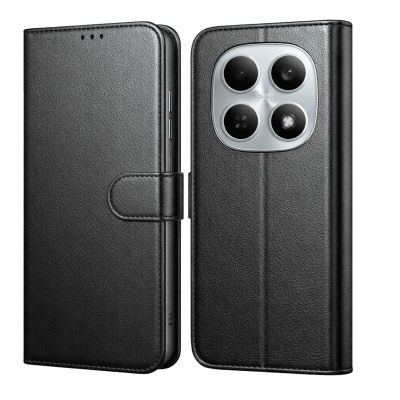 PHONILLICO Coque pour Xiaomi Redmi Note 15 4G/5G - Portefeuille Noir Rabat Clapet Aimant&eacute; Rangement Cartes