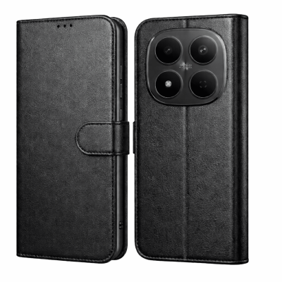 PHONILLICO Coque pour Xiaomi Redmi Note 15 PRO 5G - Portefeuille Noir Rabat Clapet Aimant&eacute; Rangement Cartes