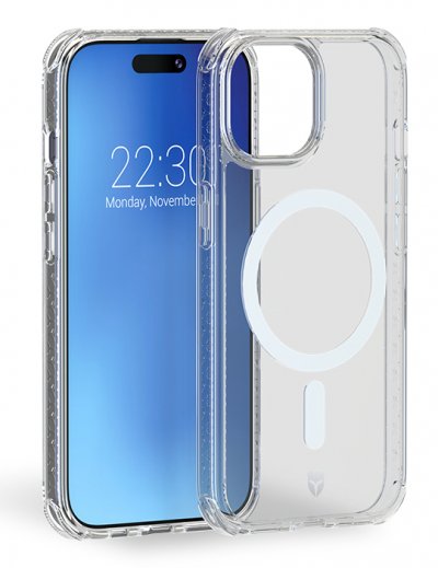 FORCE CASE Coque Renforc&eacute;e AIR Compatible MagSafe pour iPhone 15 Transparent