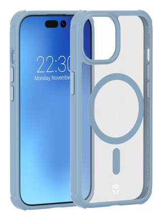 BIG BEN Coque Renforc&eacute;e AIR FROST MagSafe pour iPhone 15 Bleu