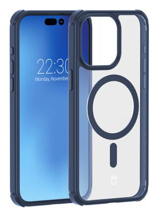 BIG BEN Coque Renforc&eacute;e AIR FROST MagSafe pour iPhone 15 Pro Bleu marine