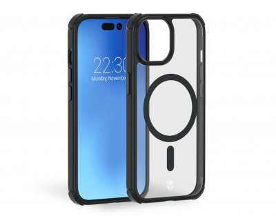 BIGBEN CONNECTED Coque Renforc&eacute;e iPhone 15 AIR FROST Compatible MagSafe Frost Noire - Garantie &agrave; vie Force Case