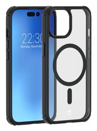 BIG BEN Coque Renforc&eacute;e iPhone 15 Plus AIR FROST Compatible MagSafe Frost Noire - Garantie &agrave; vie Force Case