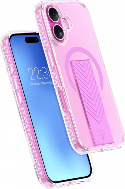 FORCE CASE Coque renforc&eacute;e MagSafe iPhone 16 AIR Grip 3m Rose + Garantie &agrave; vie  - Neuf