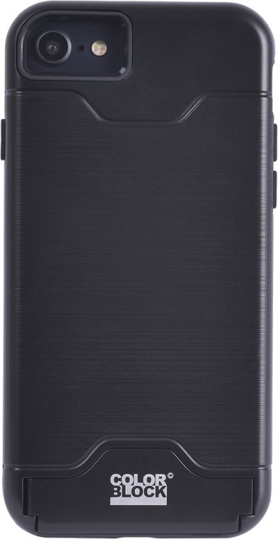BIGBEN CONNECTED Coque Rigide Colorblock Noire avec Porte-Cartes pour Iphone 7/8