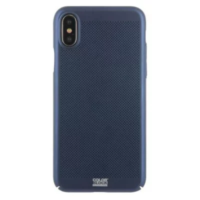 COLORBLOCK Coque rigide perfor&eacute;e bleue  pour iphone x/xs