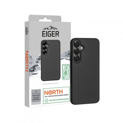 EIGER Coque Rigide pour Samsung Galaxy S24 et S25 Anti-Chute 4m Ultra R&eacute;sistante Noir