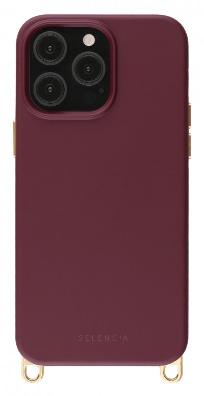 SELENCIA Coque Rivi&egrave;ra MagSafe pour iPhone 14 Pro - Crochets amovibles - Rouge