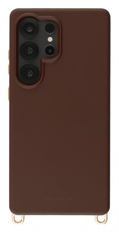 SELENCIA Coque Rivi&egrave;ra MagSafe pour Samsung Galaxy S25 Ultra - Crochets amovibles - Brun fonc&eacute;