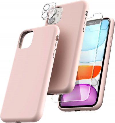 LITTLE BOUTIK Coque  Rose + Protection Ecran et Camera Pour iPhone 11 