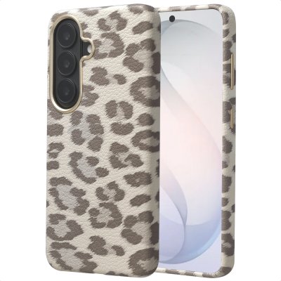SELENCIA Coque Sabi imprim&eacute; panth&egrave;re avec MagSafe pour Samsung Galaxy S26 - Soft Ivory