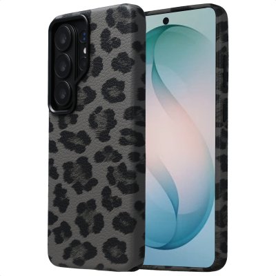 SELENCIA Coque Sabi imprim&eacute; panth&egrave;re avec MagSafe Samsung Galaxy S26 Ultra - Midnight Black